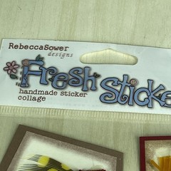 Rebecca Sower Designs A FISH TALE Lures Fishing Fresh Collage Sticker Pkg Qty 2