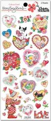 Mary Engelbreit Stickers 2 Sheets Whimsical Hearts Dogs Be Mine Sweetest Birds
