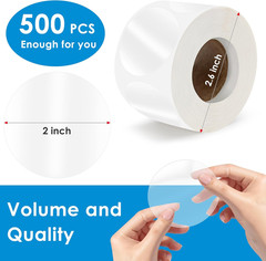 Clear Seal Sticker Labels 2 Inch round Circle Wafer Stickers/Labels 2 Inch Round