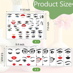 Face Stickers for Crafts,7 Sheets Make a Face Sticker for Pots Flower Stickers