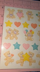 Vintage Hallmark Stickers Teddy Bears Hearts Stickers 1 Sheet ONLY w/ Packaging