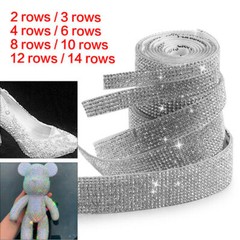 Self Adhesive Rhinestone Trim Tape Diamond Ribbon DIY Strips Sticker 1 Meter New