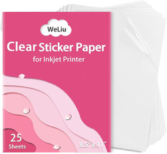 Printable Transparent Sticker Paper, Premium Clear Sticker Paper 8.5″ X 11″