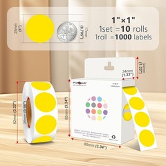 Color Code Dot Stickers, Round 1 inch Polka Circle Round Dot Labels 10000 PCS…