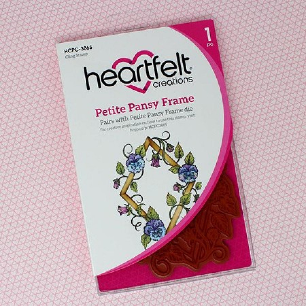 Heartfelt Creations PETITE PANSY FRAME Rubber Stamp HCPC 3865