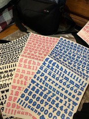 Lot of 3 Black Pink Blue Creative Memories ABC/123 Classic Lettering Stickers