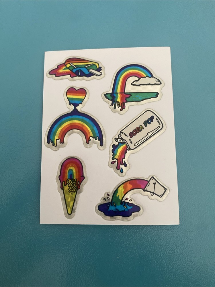 Vintage Vending Prism Kodak Print Soda Pop Rainbow Sticker Sheet 4×3 Inches