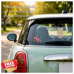 Fsforcar 2 Pcs Hummingbird Floral Car Stickers Medium