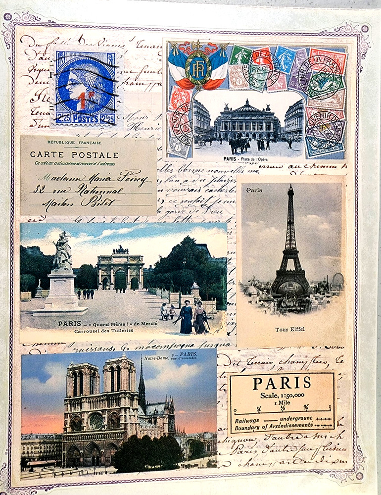 Penny Black Vintage Paris Eiffel Clear Stickers 2003 NOS Scrapbooking Stickeroos