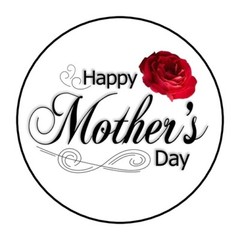 30 Happy Mother’s Day Envelope Seals Labels Stickers 1.5″ Round Red Rose