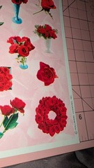 Vintage Hallmark Stickers Red Roses Bouquet Valentine’s Day Heart 1 Sheet