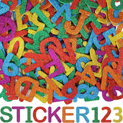Fancy Land 216Pcs Glitter Foam Letter Number Stickers Self Adhesive Glitter Alph