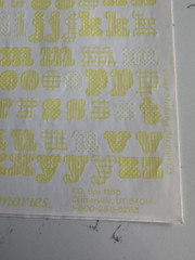 Making Memories Large Pattern PastelYellow Upper/Lower Case ABC/123 Scrapbooking