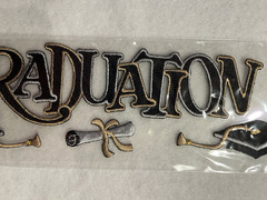 NEW Sticko Sew Whats? GRADUATION Embroidered Sticker 8.5” X 1.75” Scrapbooking