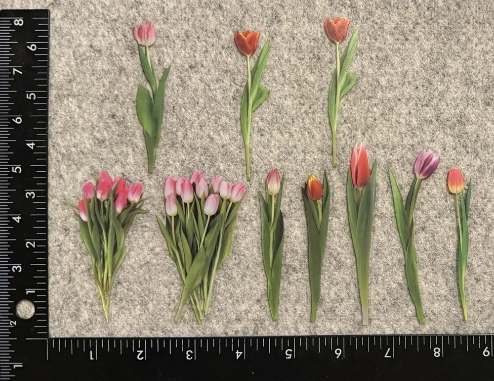 Lot of 10 Assorted Flowers Pink Purple Tulips Tulip Outdoor Stickers