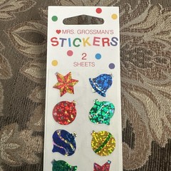 Mrs. Grossman’s Sticker Strip Sparkle Ornaments Prismatic Christmas – Lot of 5