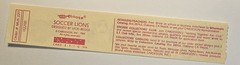 Vintage 1984 Toots by Cardesign Inc. Soccer Lions Sticker strip #MUS 220