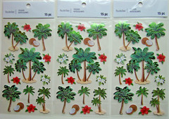 PALM TREE LOT OF 3 Recollections Stickers NEW! 665740 dimensional tropical
