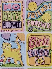 2 Vintage Gibson Stickety Doo Da 1997 Girls Club Friends Stickers 4 Sheets Diary