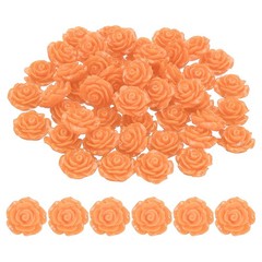 20mm Rose Flower Resin Cabochon, 50 Pcs Mini Rose Flower Resin, Orange