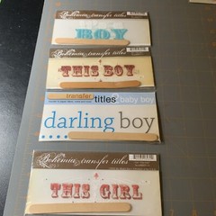My Mind’s Eye- Bohemia Transfer Titles Rub On Scrapbooking Craft Lot Boy Girl