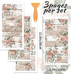 3 Sheets Vintage Flower Rub on Transfer for Crafts DIY Rose Furniture Insprition