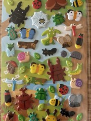 DAISO Puffy 3D Sticker Set Insect Train Sushi Japan Cute Kids Scrapbooking Lot 3