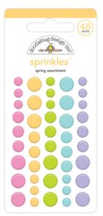 Crafts Doodlebug Sprinkles Spring Colors Round Puffy Dots Large Small Pink Green