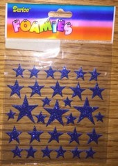Lot Of 3 Eureka Colorful Sparkle STARS & Darice Foamies Star Stickers Scrapbook
