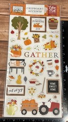 Echo Park Fall & Homemade Chipboard Accents & Frames Lot Of 3 AUTUMN