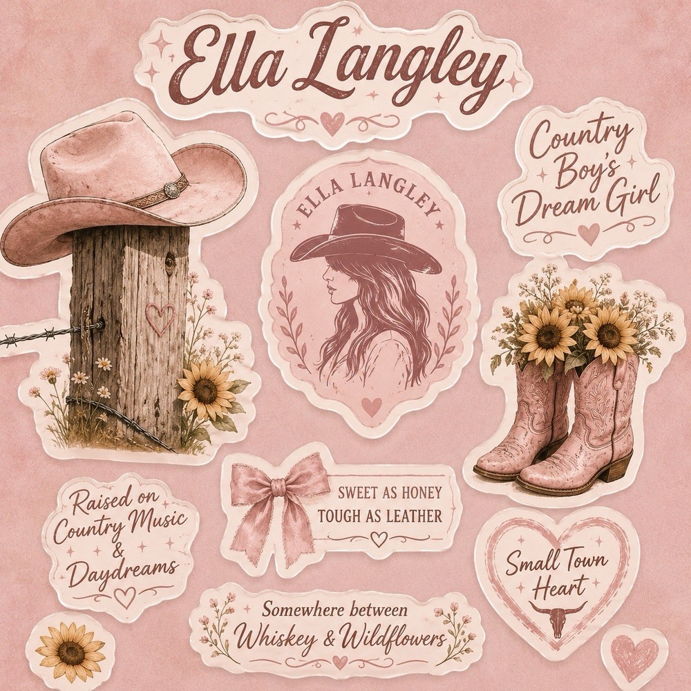 Ella Langley Country Boy’s Dream Girl Sticker Pack/Country Music/