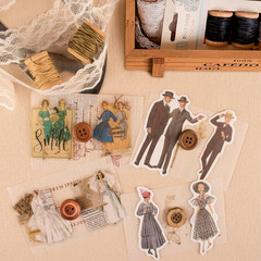 140Pcs Vintage Washi Stickers for Scrapbooking Supplies, People Scrapbook Sticke