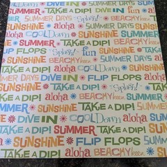 Summer 4th of July Scrapbooking Lot of 14 pieces Paper Stickers Ribbon new/used