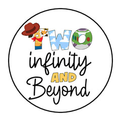 30 TWO INFINITY & BEYOND STICKERS ENVELOPE SEALS LABELS 1.5″ ROUND TAG TOY STORY