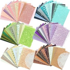 102 Unique Textured Scrapbook Papers and Mesh Fabric Textured Paper-01