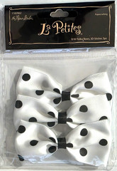 THE PAPER STUDIO La Petites BLACK & WHITE POLKA DOT BOW 3D Stickers – 3pcs