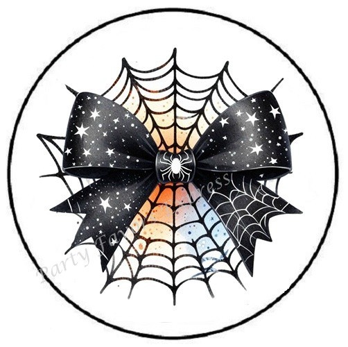 SPIDER WEB WITH BOW HALLOWEEN ENVELOPE SEALS LABELS STICKERS PARTY FAVORS