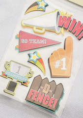 Recollections GO TEAM 3D Phrases Dimensional Stickers – 7 pcs