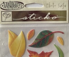 VELLUM LEAVES Stickers(20pc) Sticko•Autumn•Fall•Trees•Garden •Yellow•Green•Reds•
