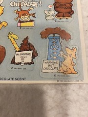 Hallmark Silly Scents Chocolate Scratch Sniff 1983 RARE One Sheet Animal Theme