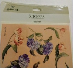 Rare VTG Hallmark Sticker Flowers, Floral 4 Sheets, 44 Stickers NOS