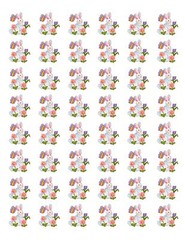 48 RABBIT FLOWERS ENVELOPE SEALS LABELS STICKERS 1.2″ ROUND