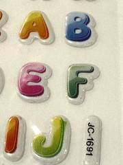 Alphabet Letter Stickers Funny Faces Eyeballs Colorful Crafts Lot of 2 NEW READ