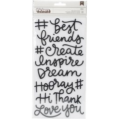 American Crafts GIRL SQUAD PHRASES (2) SHEETS FOAM THICKERS scrapbook