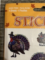 Lot Of Fall Thanksgiving Turkey Leaves Pumpkins Corn Scarecrow ￼Stickers