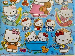 Cute 10 Sheets of Hello Kitty Stickers 8″ X 10″ Sheet Blue