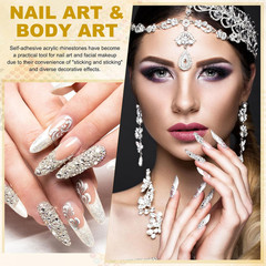 5 Sheet/2250Pcs Rhinestone Adhesive Stickers Self Adhesive Acrylic Gem Sticker 3