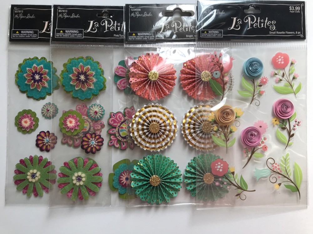 Paper Studio La Petites Scrapbook Stickers Lot Medalions Flowers Journal