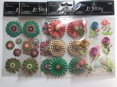 Paper Studio La Petites Scrapbook Stickers Lot Medalions Flowers Journal