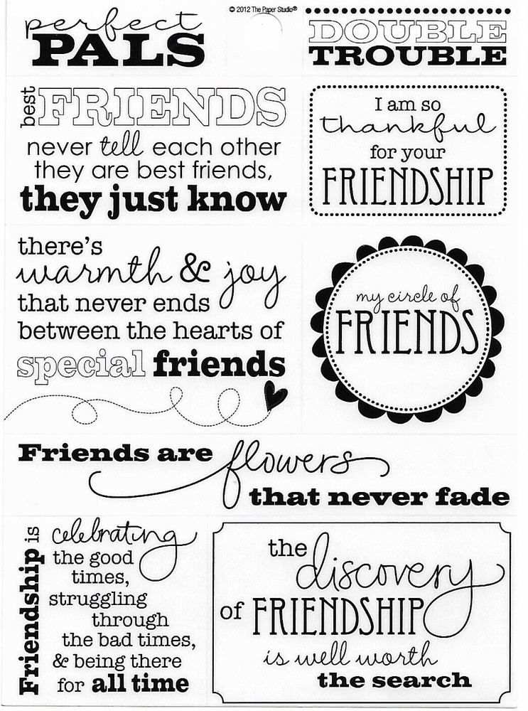Perfect Pals Thankful Friend Friends Phrase Scrapbook Card Craft Stickers